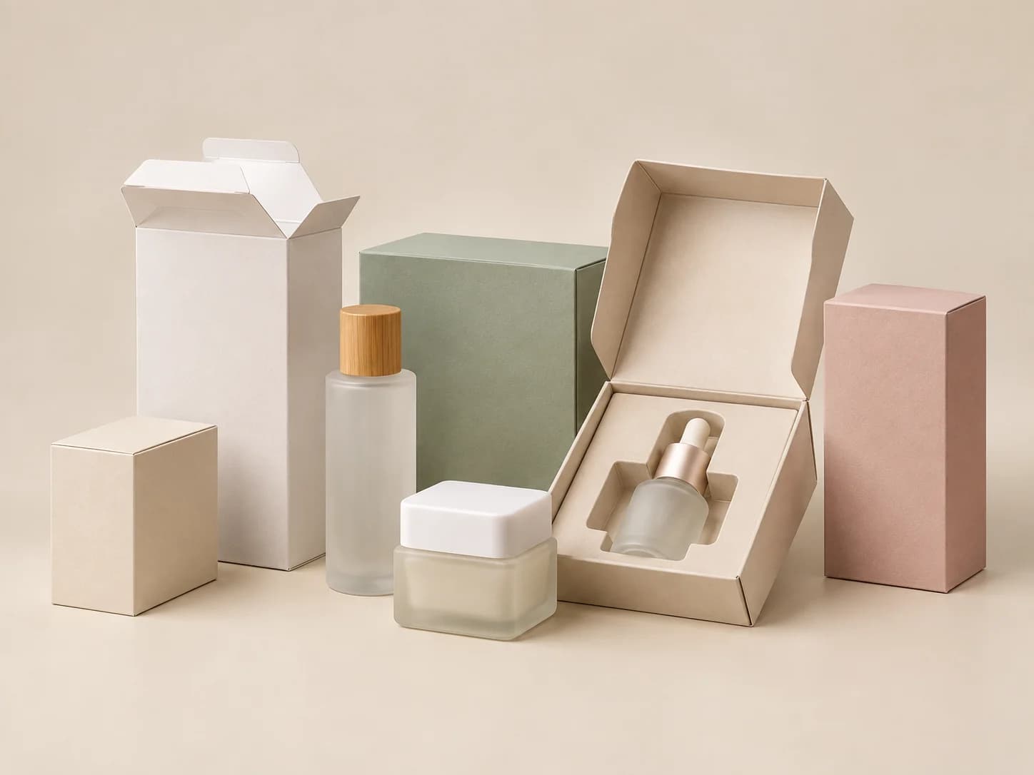 带纸内托的化妆品展示盒