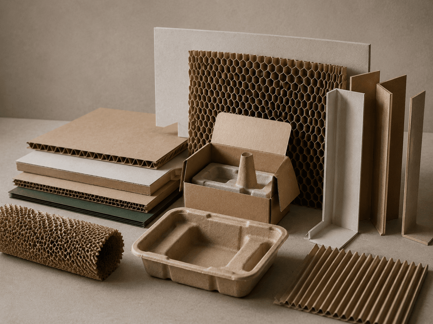 Corrugated divider and folded paperboard insert structures for product protection