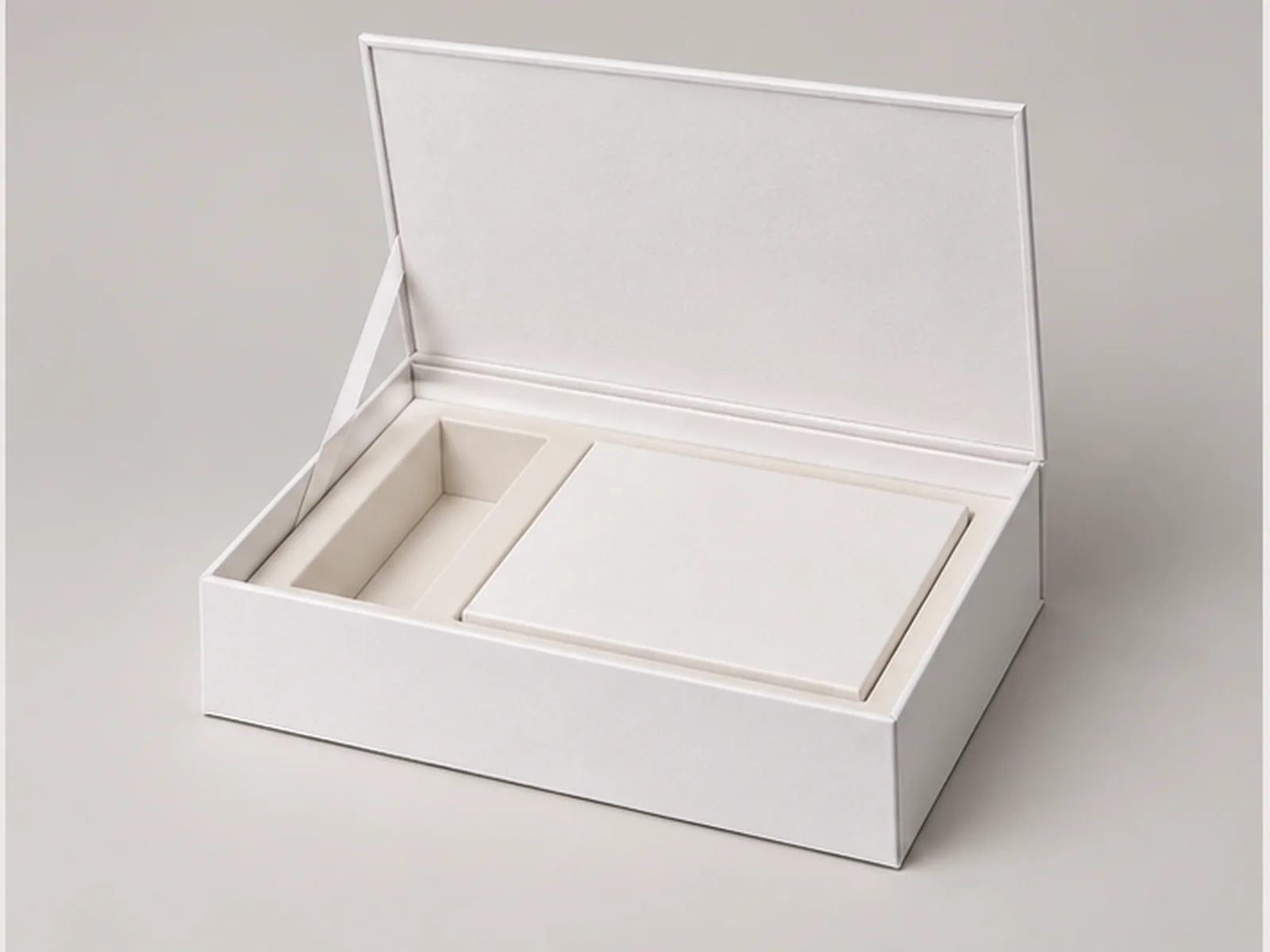 Premium presentation box with structured interior compartments