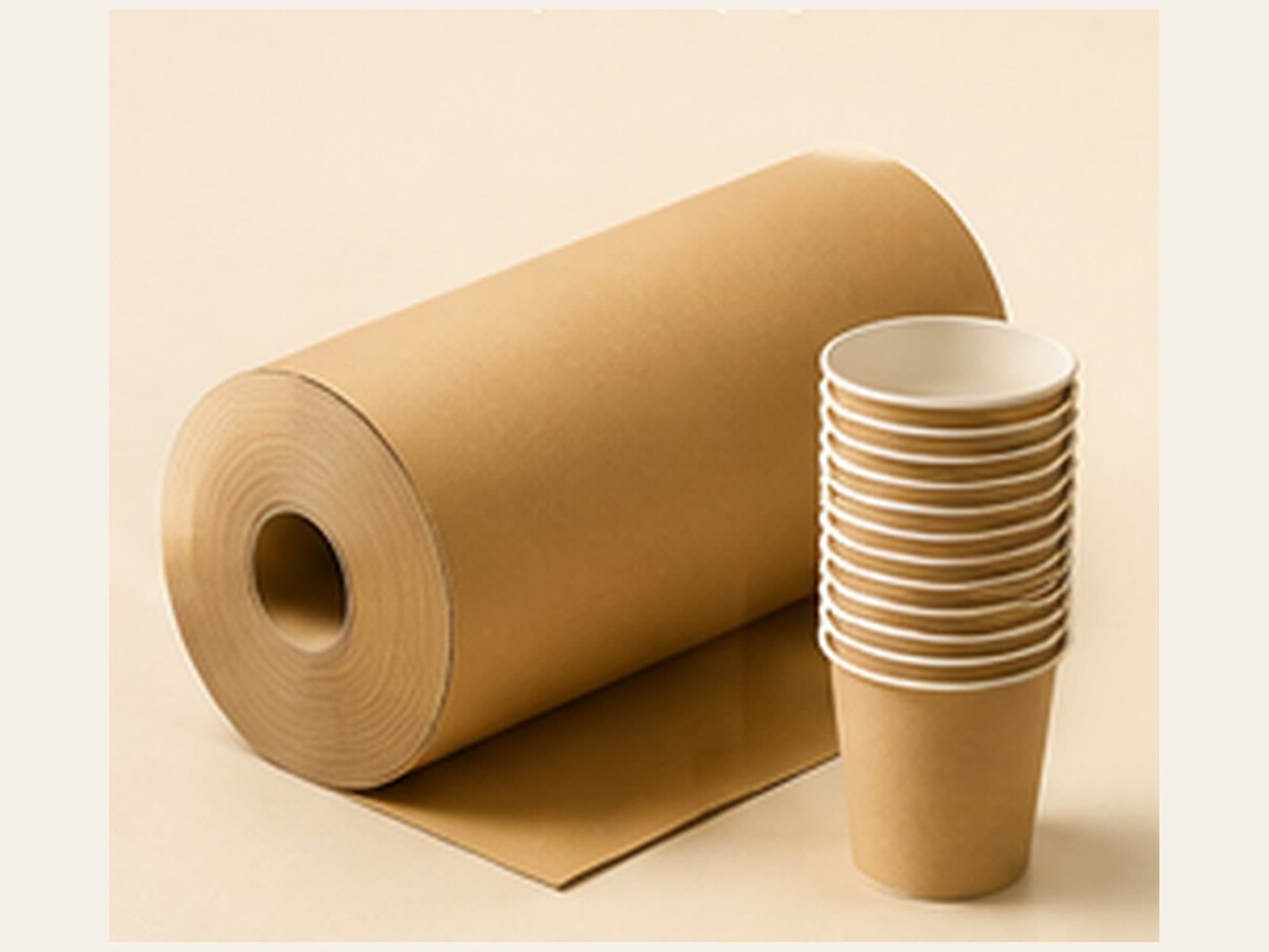 Cupstock roll and paper cups — reference image