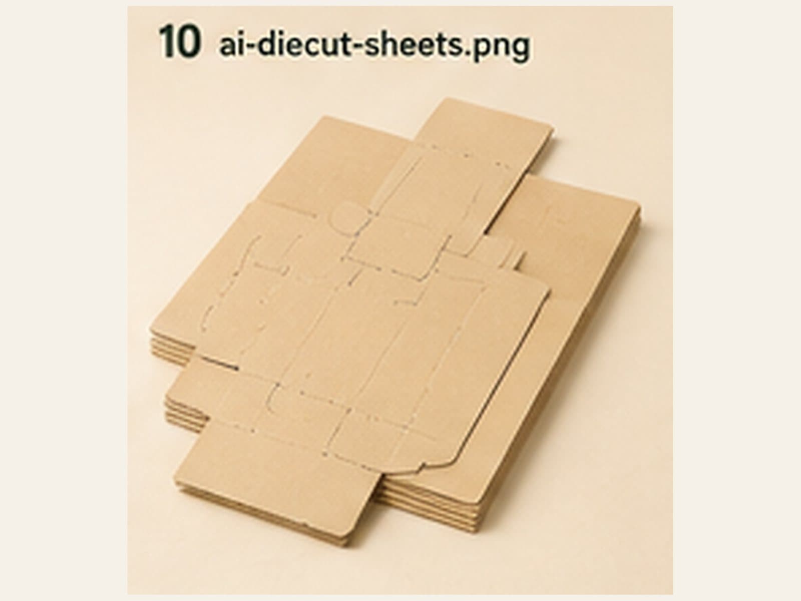 Paper sheet prepared for die cutting and folding direction review