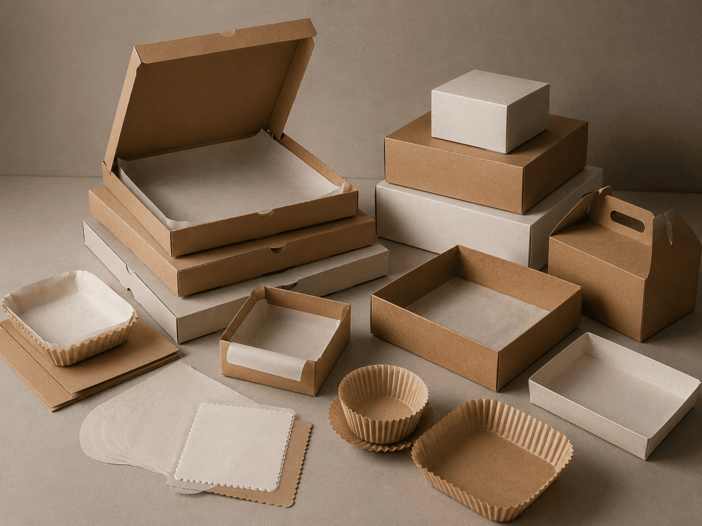 Cake box pizza box cupcake box and bakery paper packaging structure references