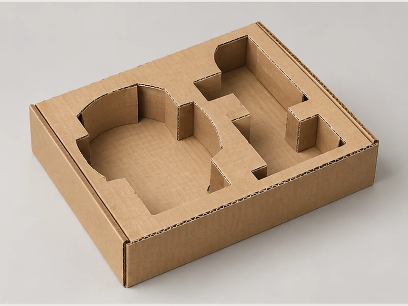 Die-cut corrugated product insert with custom cutouts