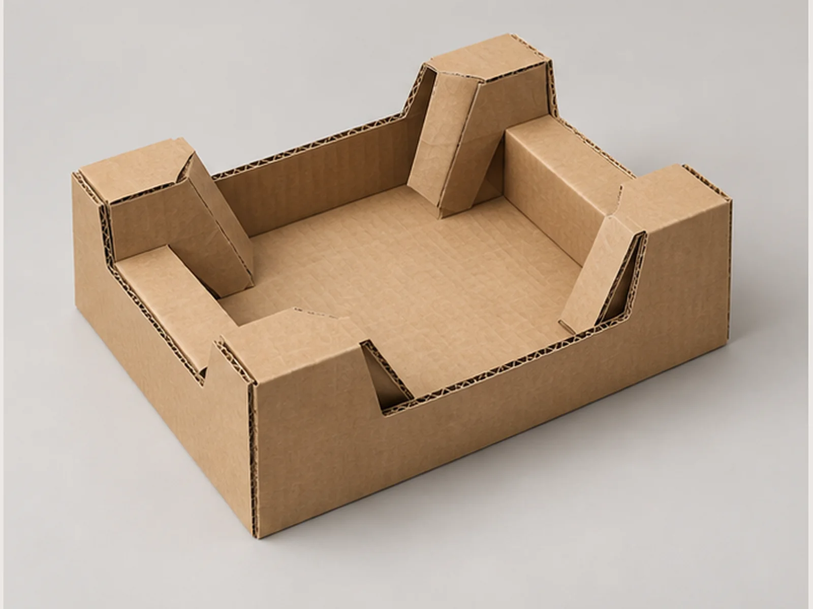 Protective corrugated insert with folded support features